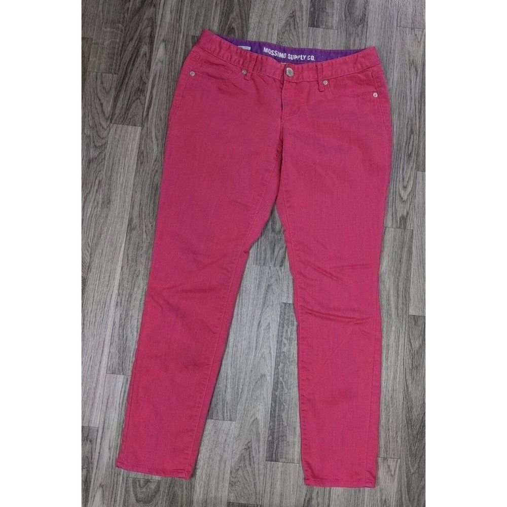 (3/$35) Mossimo Supply Co Size 9 Ankle Skinny Fit 6‎ Pink Purple Denim Jeans